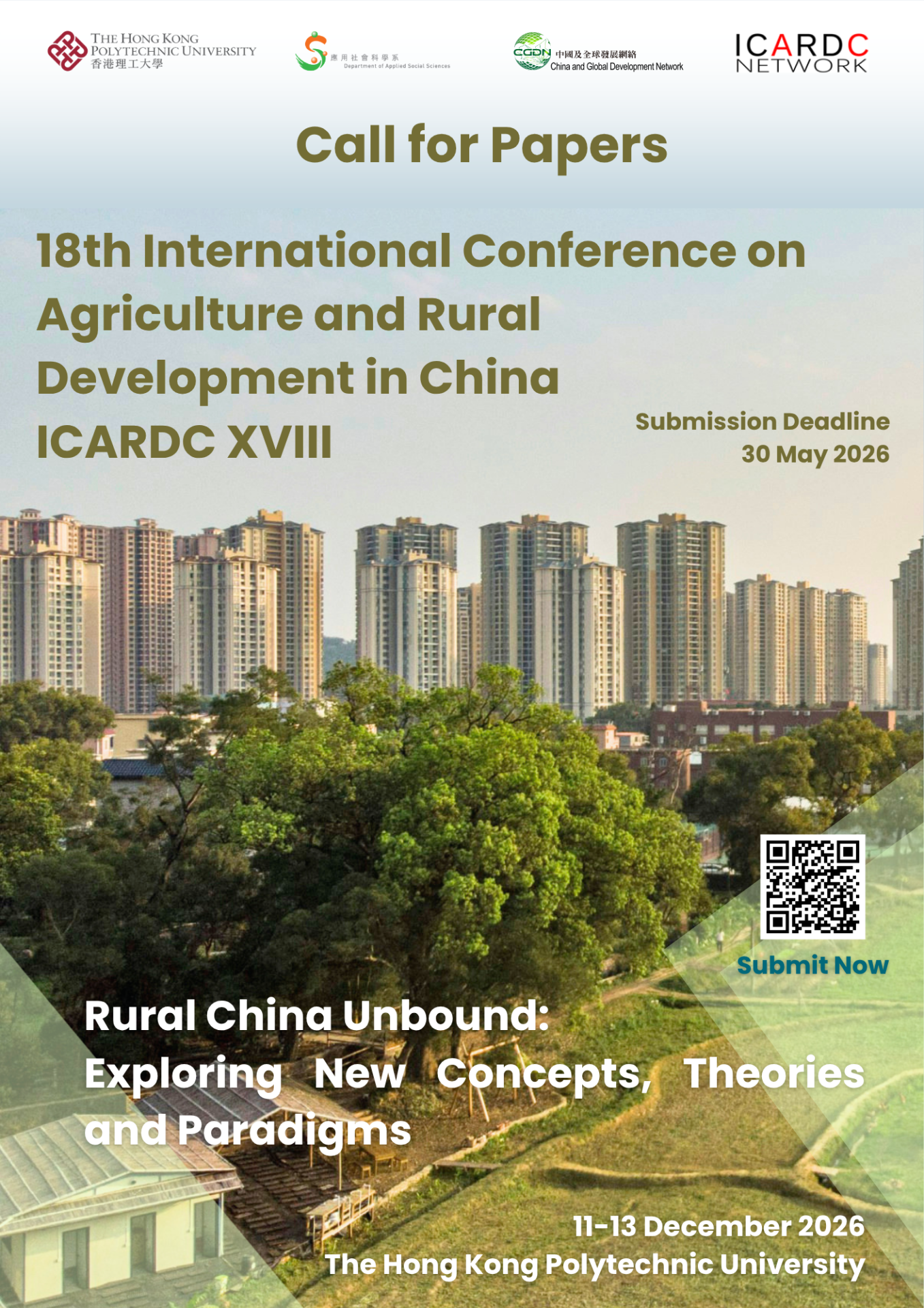 Call for Papers: 18th International Conference on Agriculture and Rural Development in China (ICARDC XVIII)